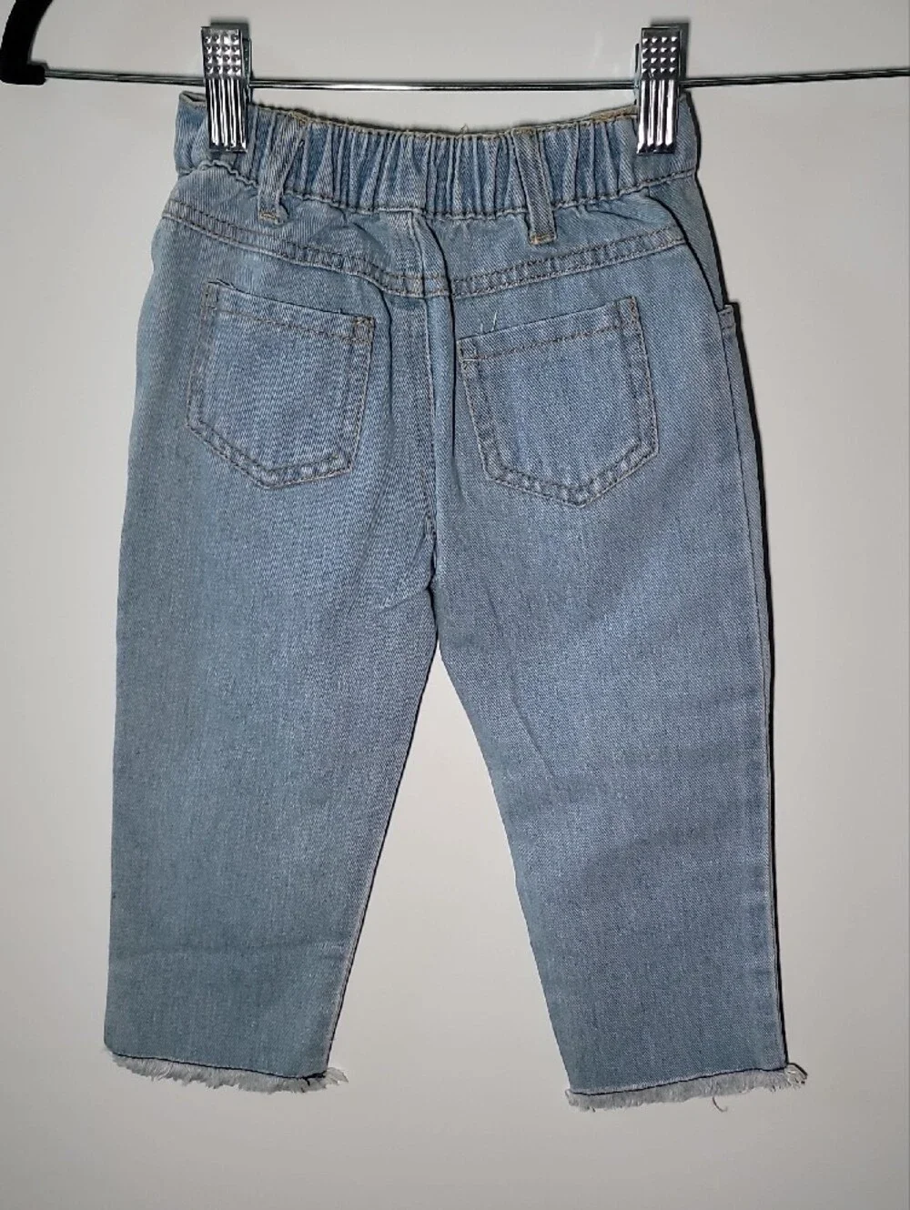 CHANEL Pink Graphic Ribbed Tank and Light Blue Distressed Jeans Kids Set
